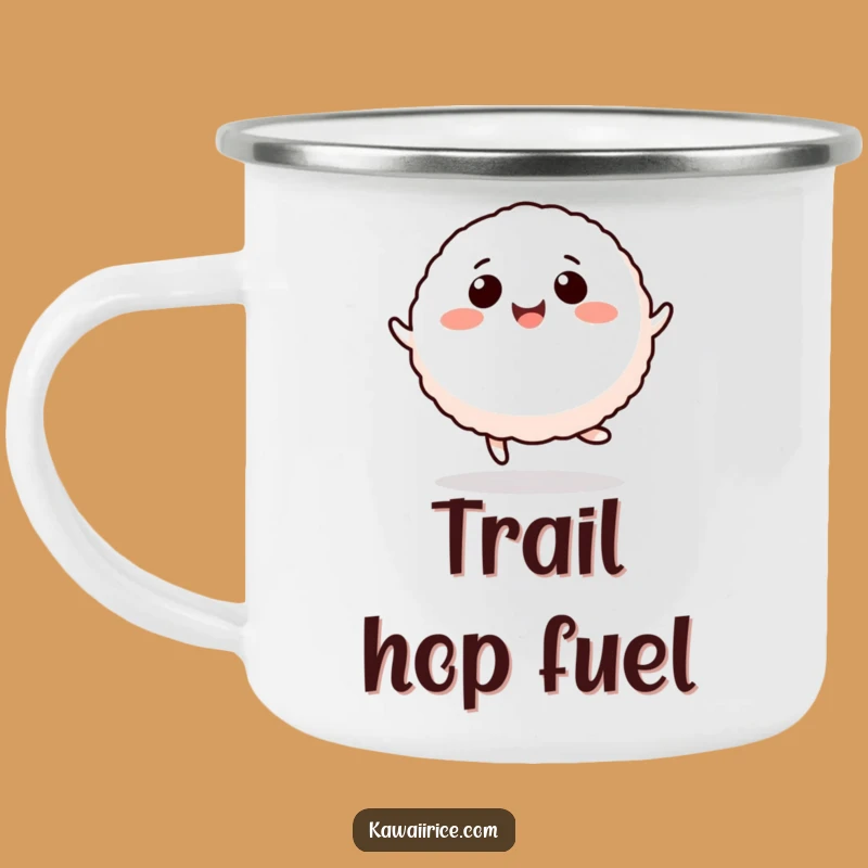 Funny Rice Ball Hop Camping Mug - Durable Outdoor Cartoon Character Cup