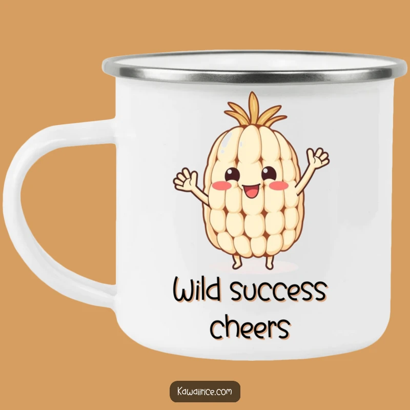 Funny Rice Grain Wave Camping Mug - Durable Outdoor Character Cup for Cheers