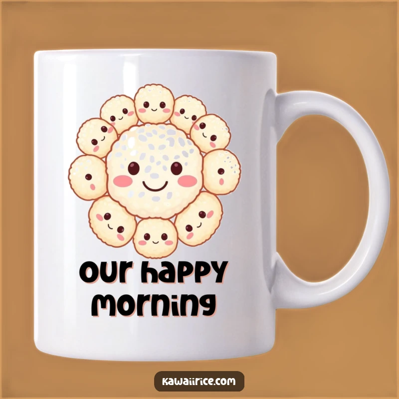 Funny Rice Ball Smiley Face Mug: Happiness in Every Sip, Joyful Gift
