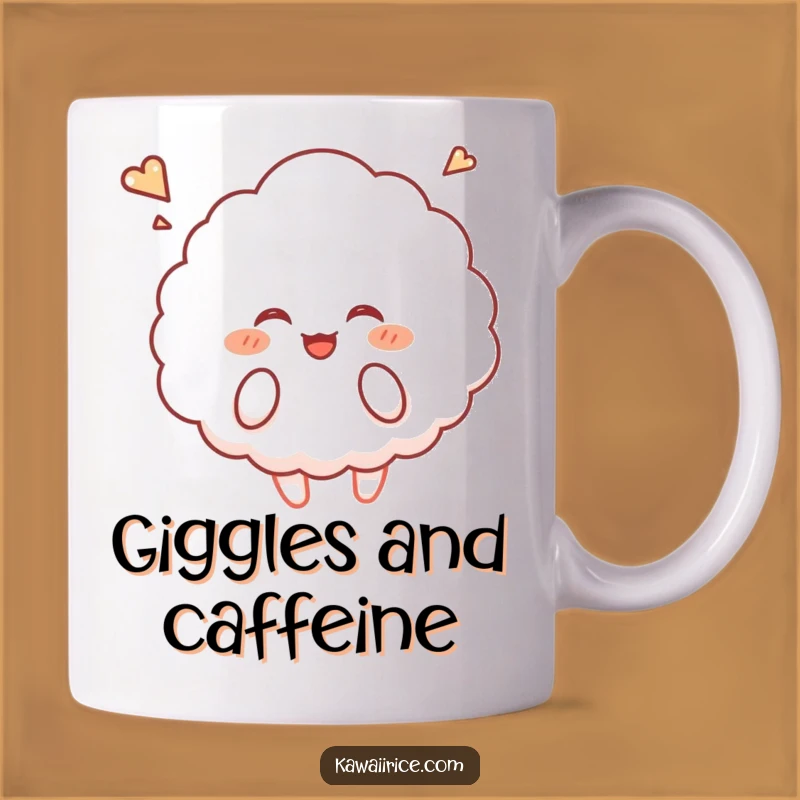 Funny Rice Cloud Mug - Giggling Character Floating Upwards in Joy