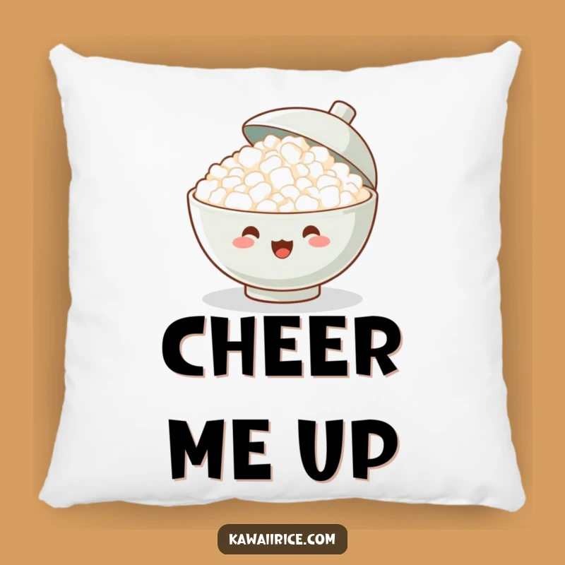 Funny Rice Bowl Cheer Pillow: Add Comfort and Fun, Humorous Grain