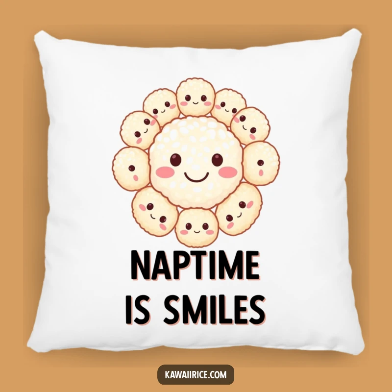 Funny Rice Ball Smiley Face Pillow: Cuddle Up With Happiness, Cozy Joy