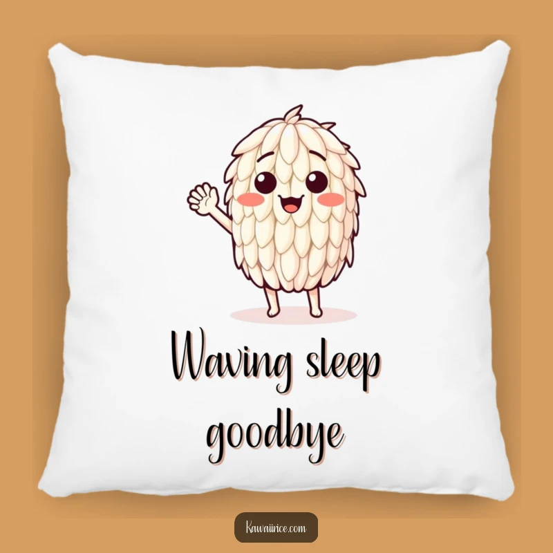Funny Waving Rice Grain Pillow: Soft Greetings, Cozy Comfort