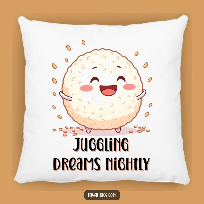 Funny Rice Ball Juggling Pillow - Soft Grinning Character for Cozy Comfort
