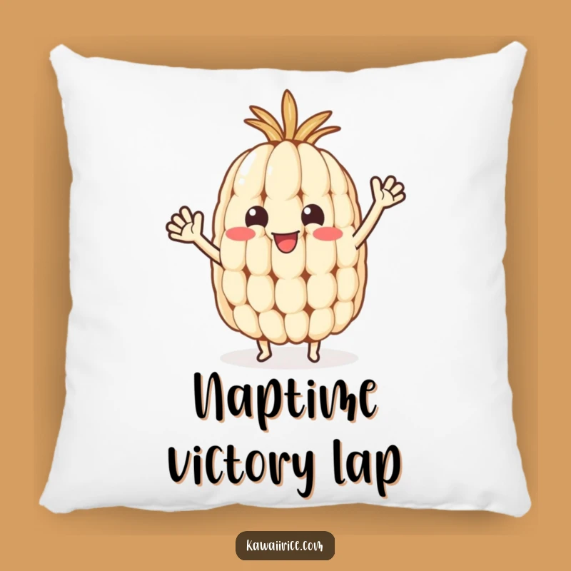 Funny Rice Grain Wave Pillow - Soft Cushion with Tiny Arm Waving Character