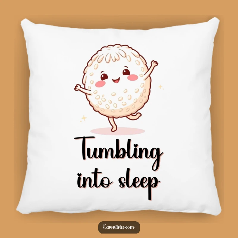 Funny Rice Cartwheel Pillow - Soft Smiling Character for Cozy Fun
