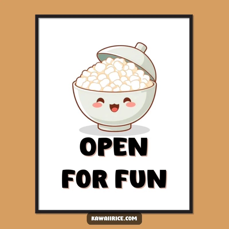 Funny Rice Bowl Cheer Digital Print: Instant Festivity, Humorous Art