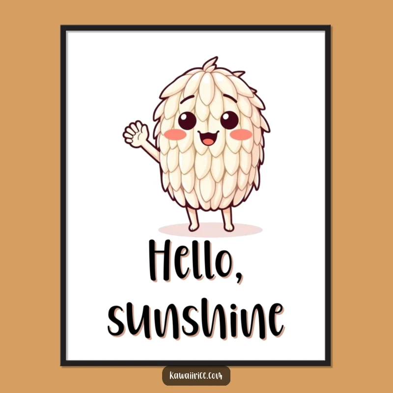 Funny Waving Rice Grain Digital Art: Instant Friendly Welcome