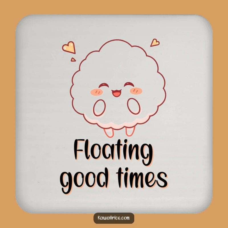Funny Rice Cloud Drink Coaster - Protective Floating Character for Your Table