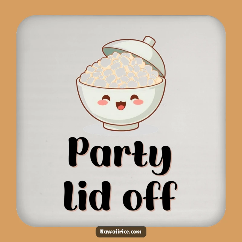 Funny Rice Bowl Cheer Coaster: Protect Surfaces with Fun, Humorous Grain