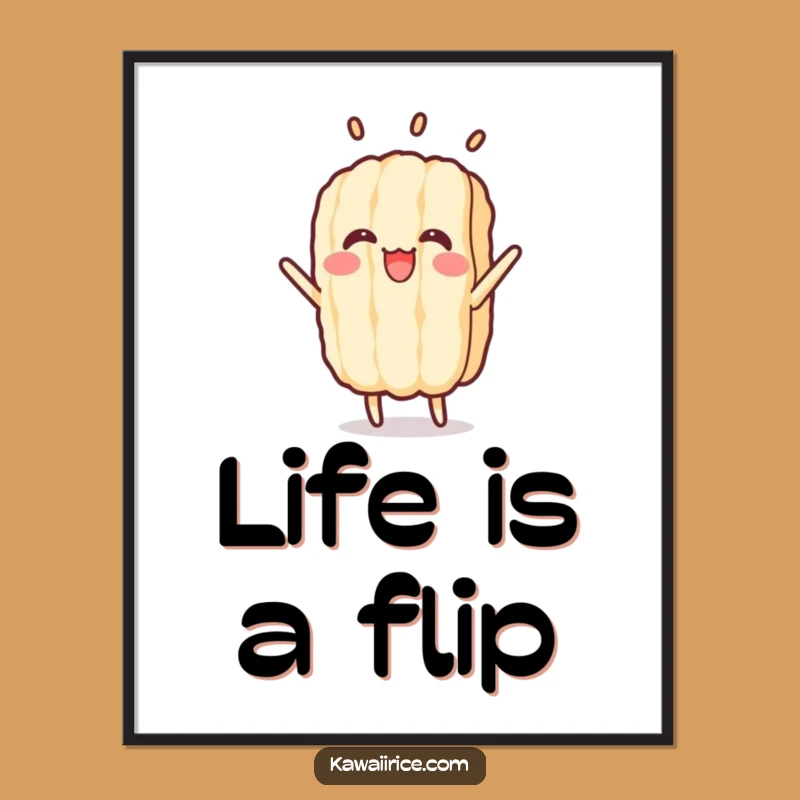 Funny Flipping Rice Grain Poster: Dynamic Wall Art, Energetic Decor