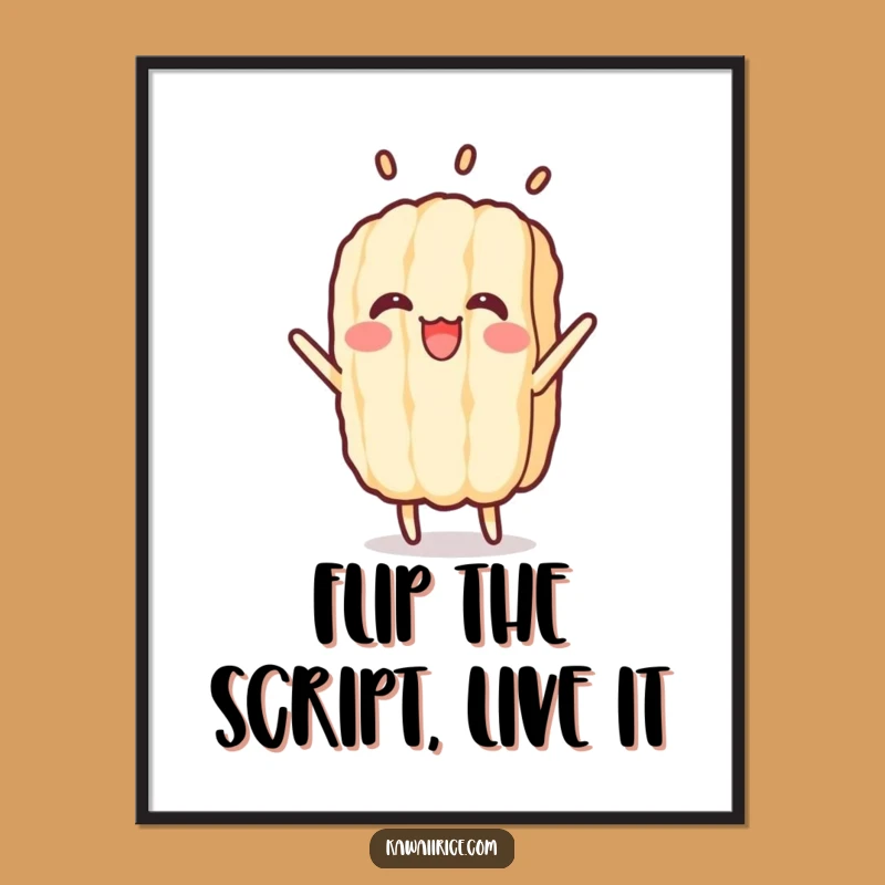 Free Printable Wall Art: Flipping Rice Grain Funny Downloadable Art for Whimsical Decor