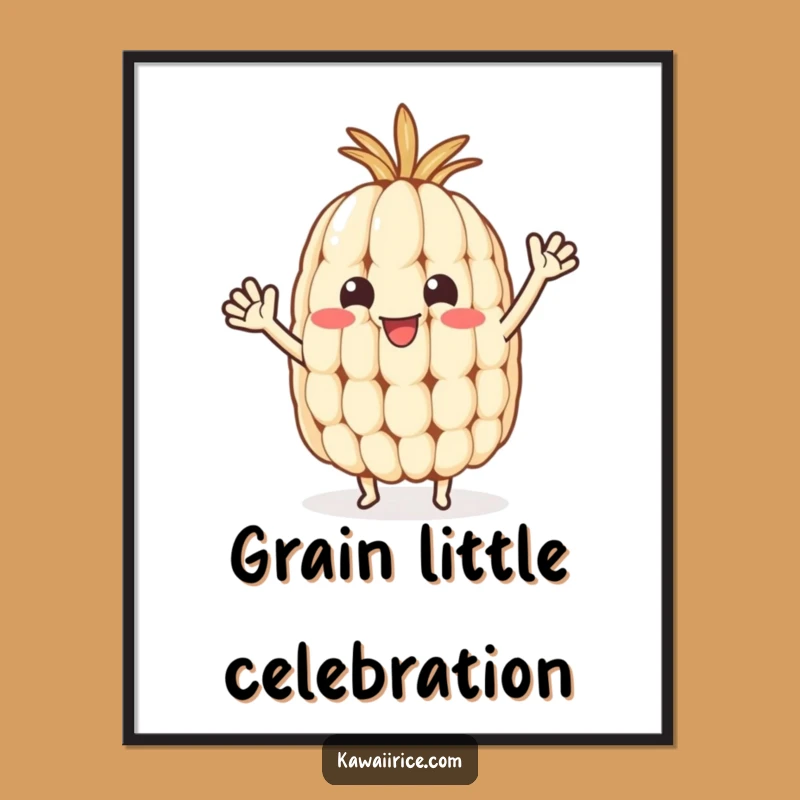 Whimsical Free Printable Rice Grain Art - Cheerful Waving Downloadable Decor