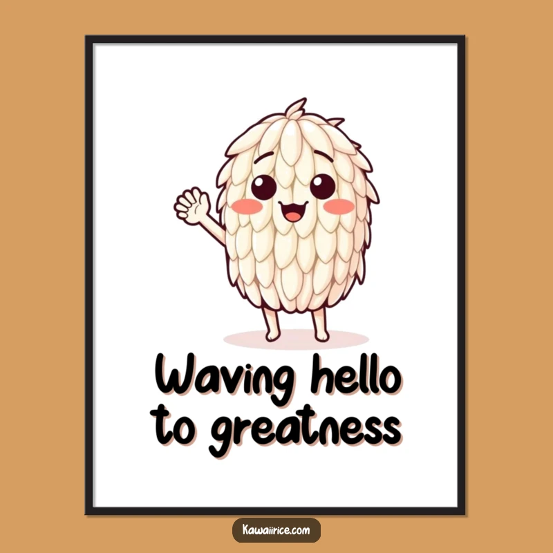 Free Printable Wall Art: Waving Rice Grain Funny Downloadable Art for Kitchen Decor