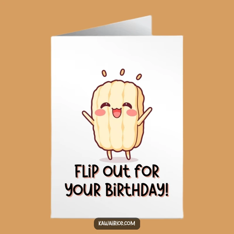 Free Printable Birthday Card: Flipping Rice Grain Funny Downloadable Gift for Fun