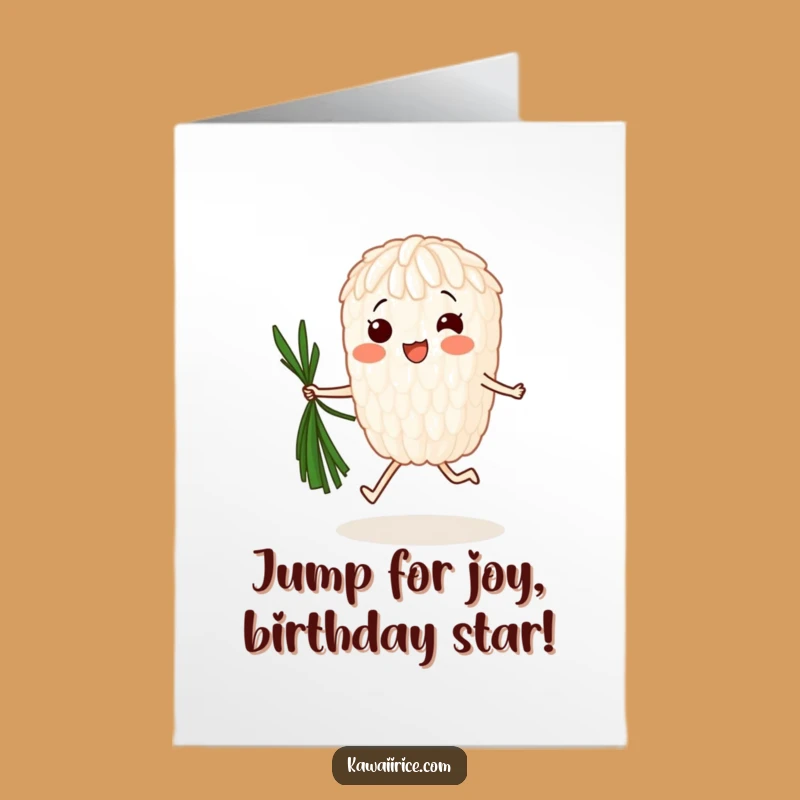 Free Printable Birthday Card: Jumping Rice & Seaweed for Fun Downloads