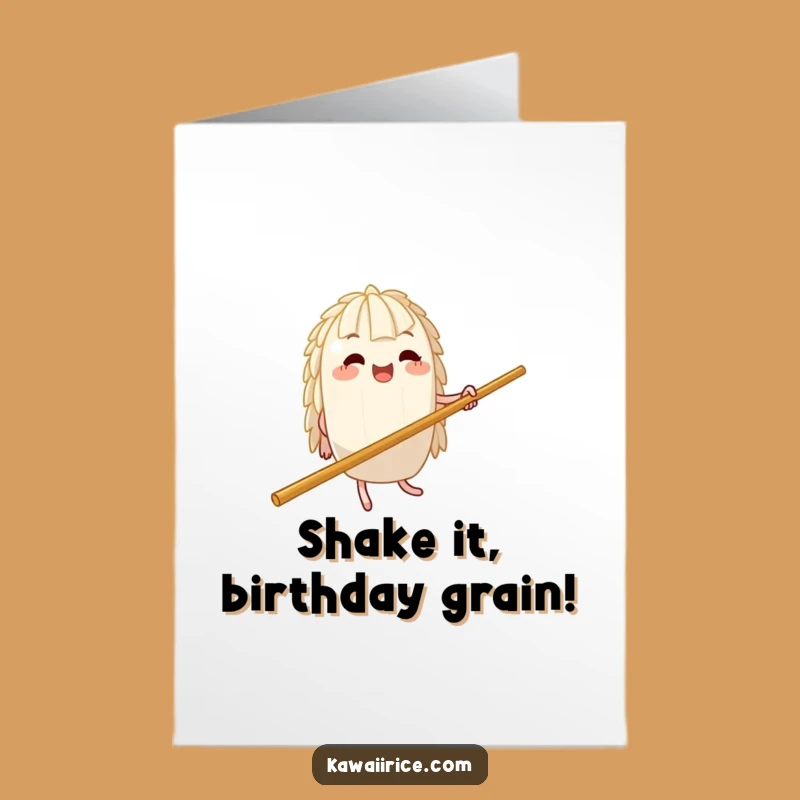 Free Printable Birthday Card: Dancing Rice on Chopstick for Fun Downloads