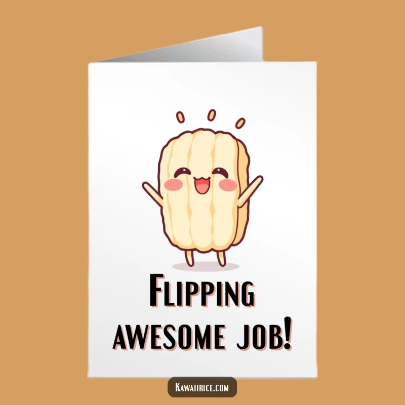 Free Printable Congrats Card: Flipping Rice Grain Humorous Downloadable Gift for Victories
