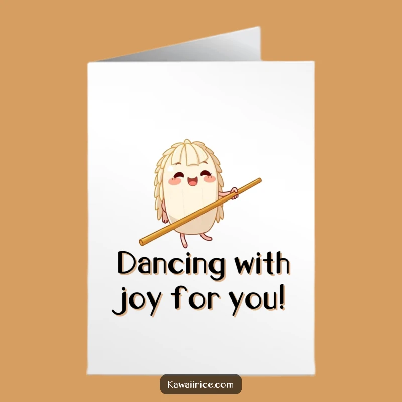 Free Printable Congrats Card: Jiving Rice on Chopstick for Success Downloads