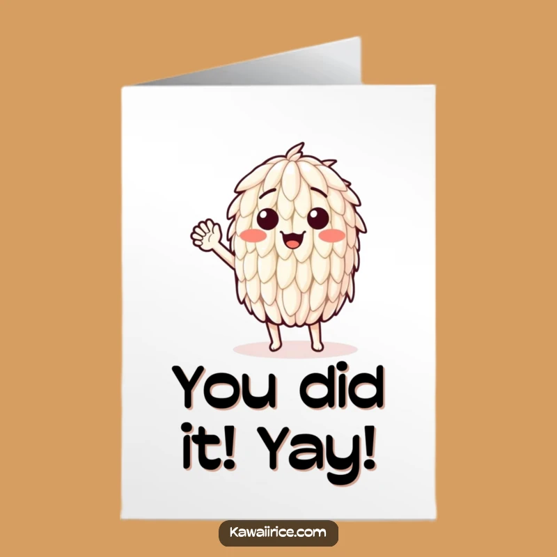 Free Printable Congrats Card: Waving Rice Grain Humorous Downloadable Gift for Success