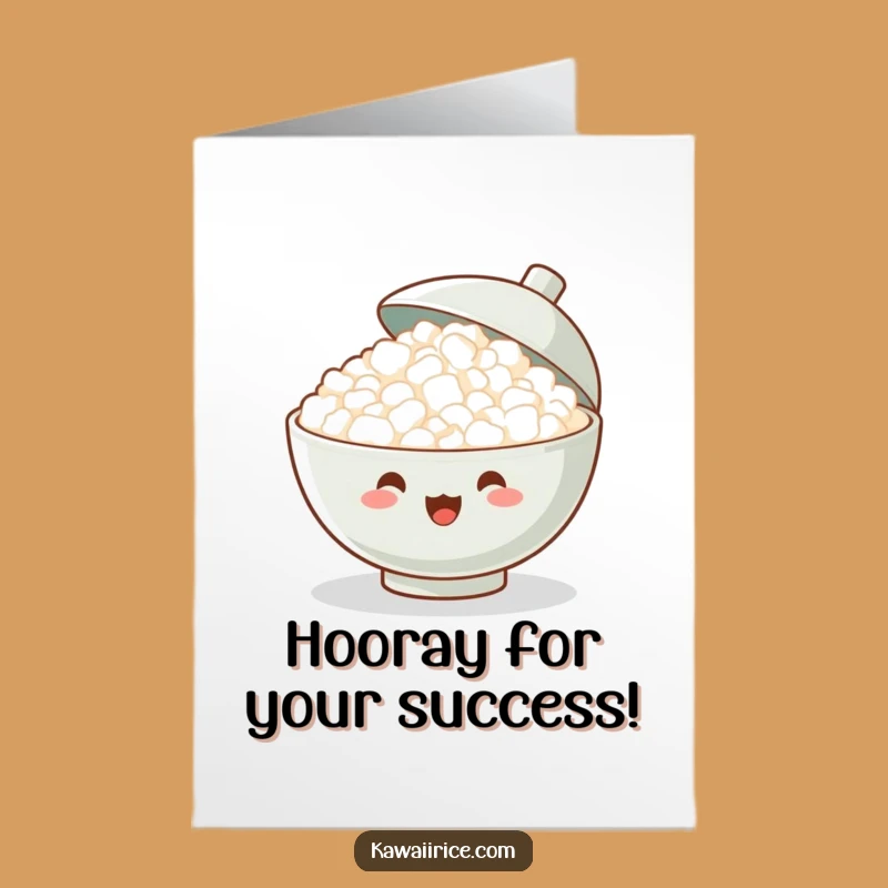 Free Printable Congrats Card: Excited Rice Bowl for Big Wins Downloads