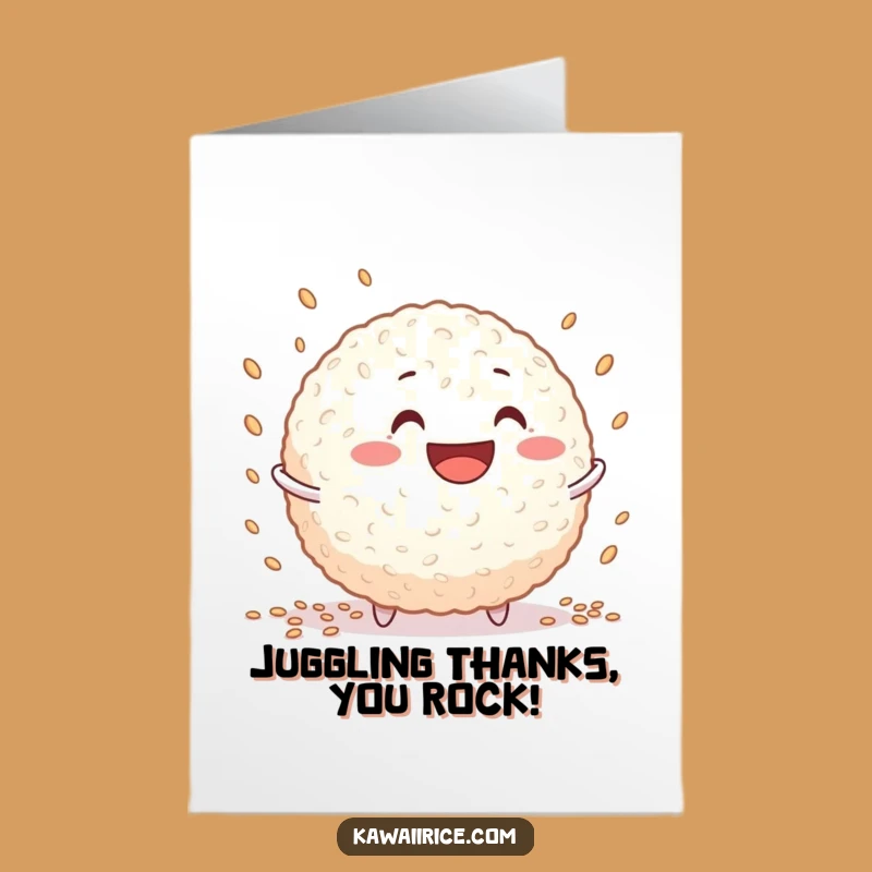 Amusing Free Printable Rice Ball Thank You Card - Juggling Gratitude Downloadable