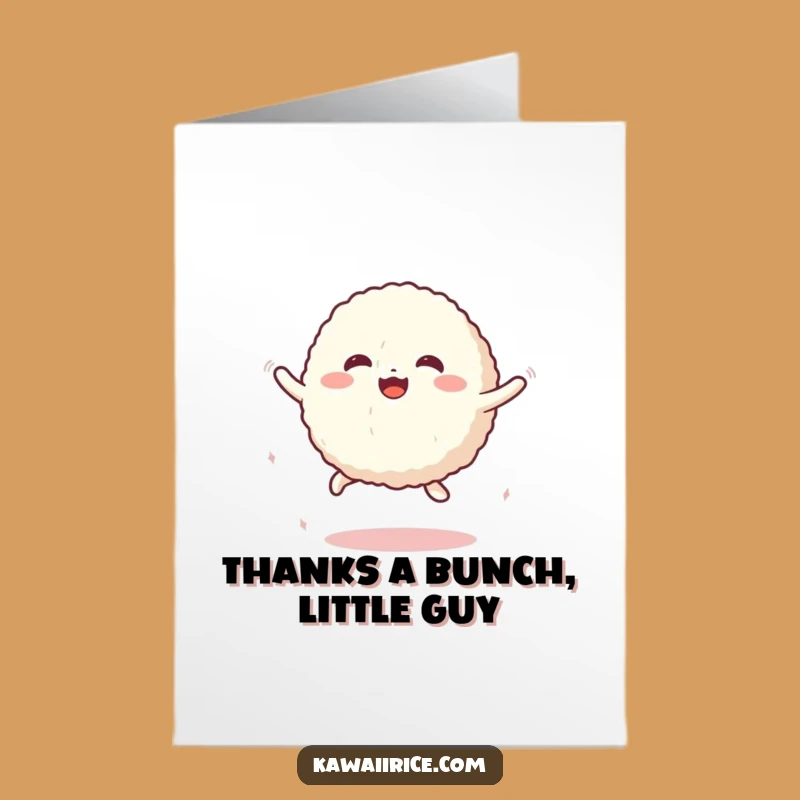 Free Printable Thank You Card: Bouncy Rice Ball - Humorous Downloadable Gratitude