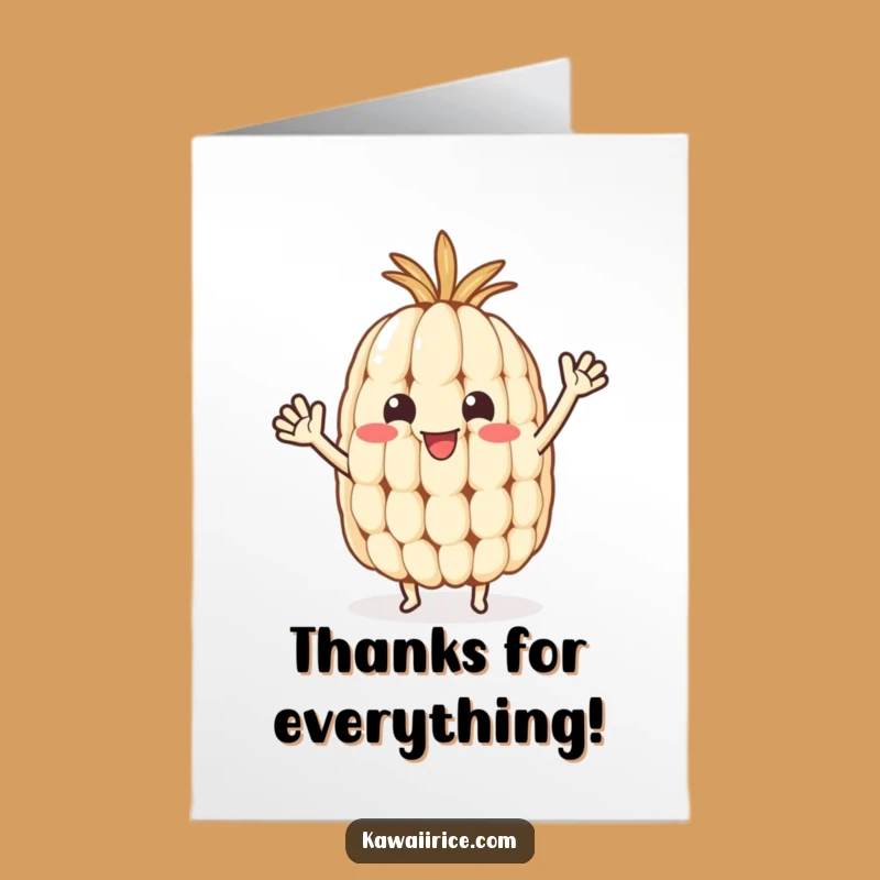 Funny Free Printable Rice Grain Thank You Card - Waving Gratitude Downloadable