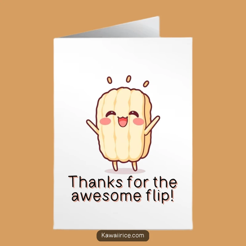 Free Printable Thank You Card: Flipping Rice Grain Funny Downloadable Gift for Gratitude