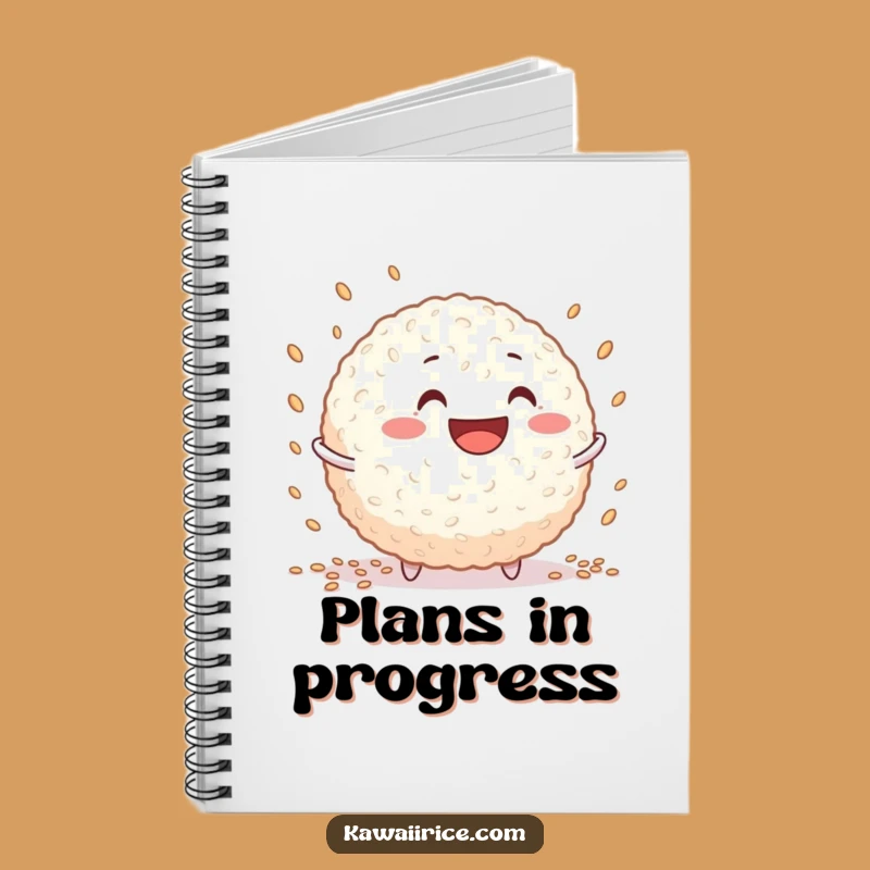 Funny Rice Ball Juggling Notebook - Cute Grinning Character for Ideas