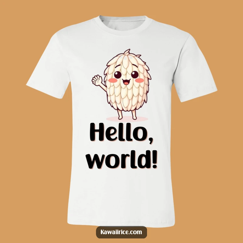 Funny Waving Rice Grain T-Shirt: Spread Smiles, Casual Comedic Style