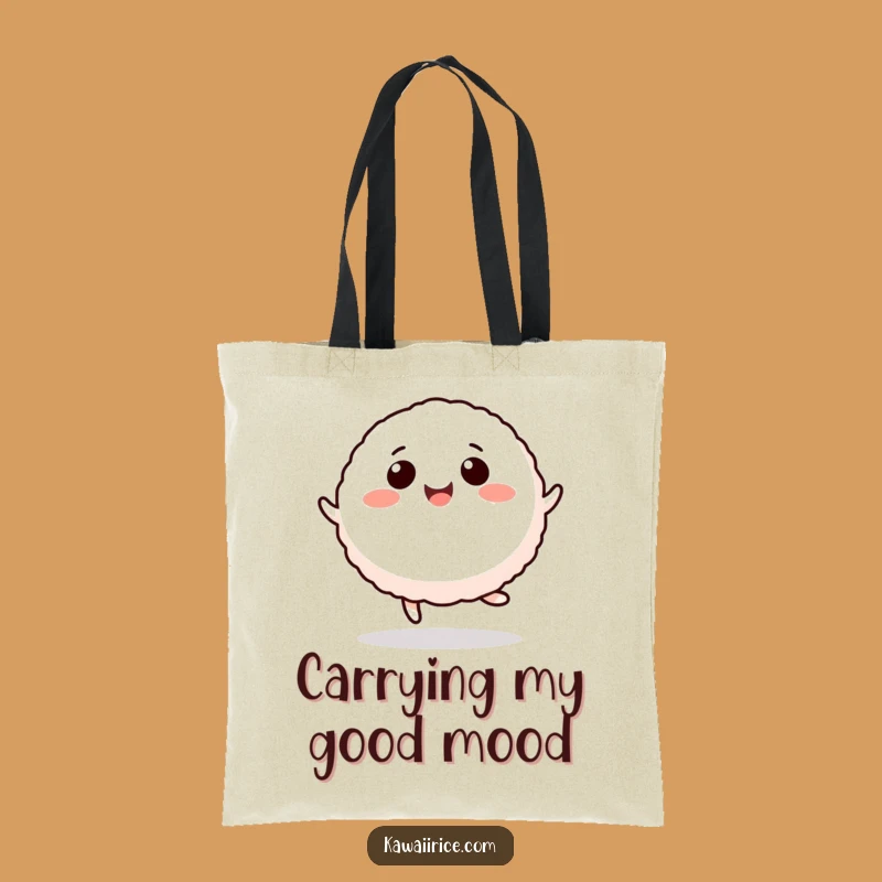 Funny Rice Ball Hop Tote Bag - Durable Cartoon Character Carryall