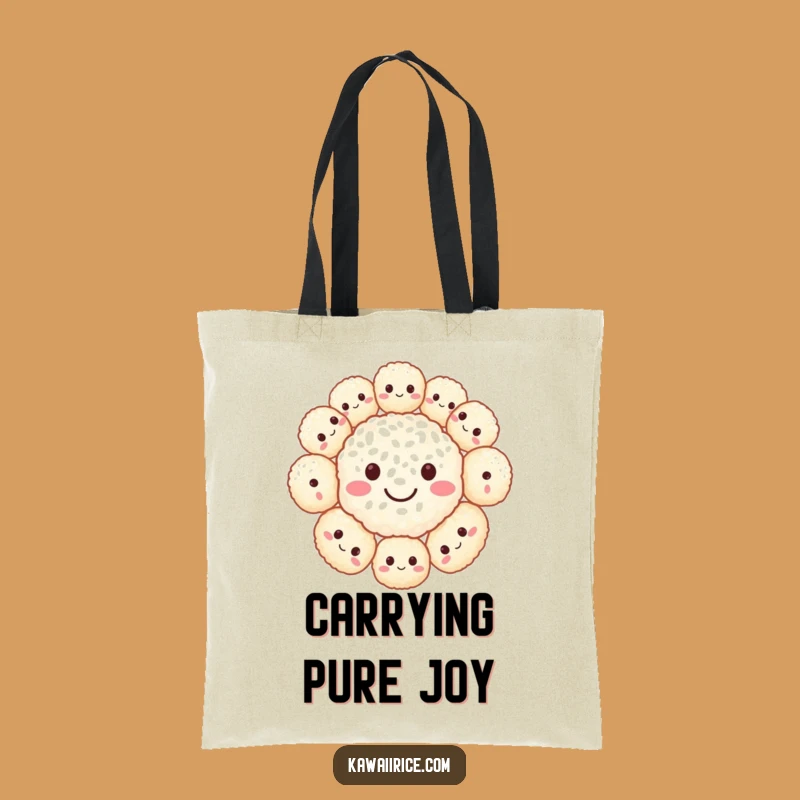 Funny Rice Ball Smiley Face Tote Bag: Carry Your Joy, Practical Fun