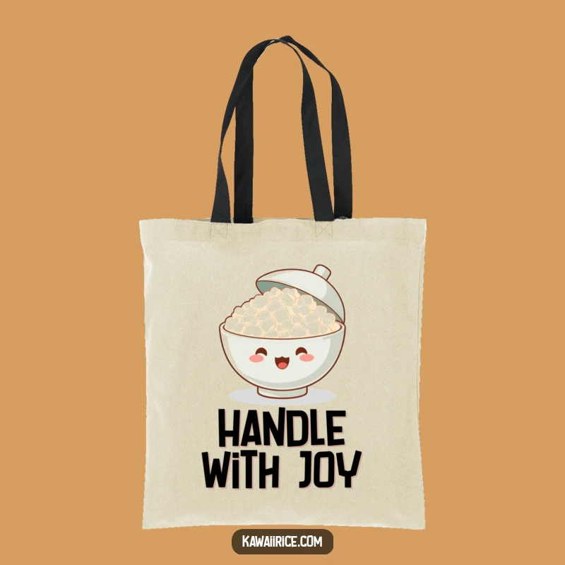 Funny Rice Bowl Cheer Tote Bag: Carry Your Enthusiasm, Humorous Design