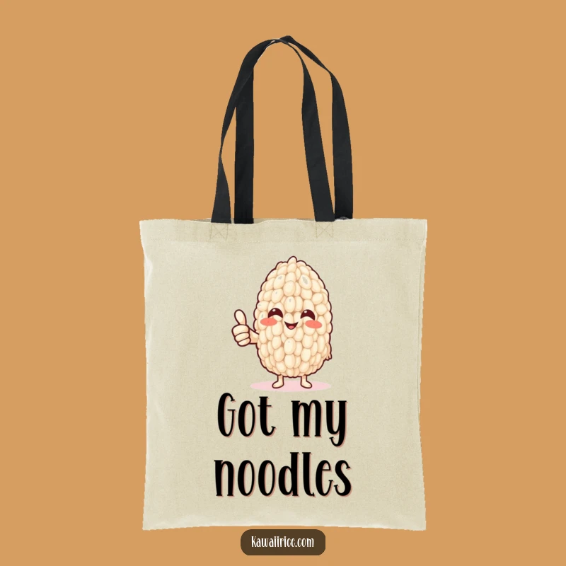 Funny Rice Noodle Arm Tote Bag: Carry Good Vibes, Humorous Grain Design