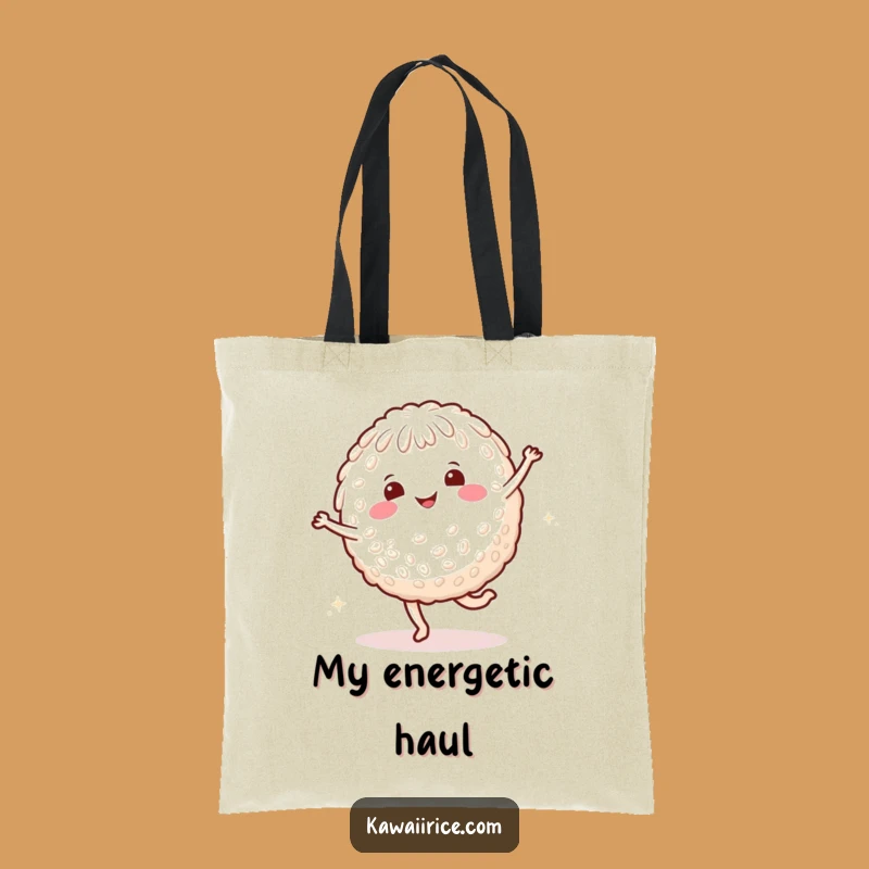 Funny Rice Cartwheel Tote Bag - Cute Character for Active Days