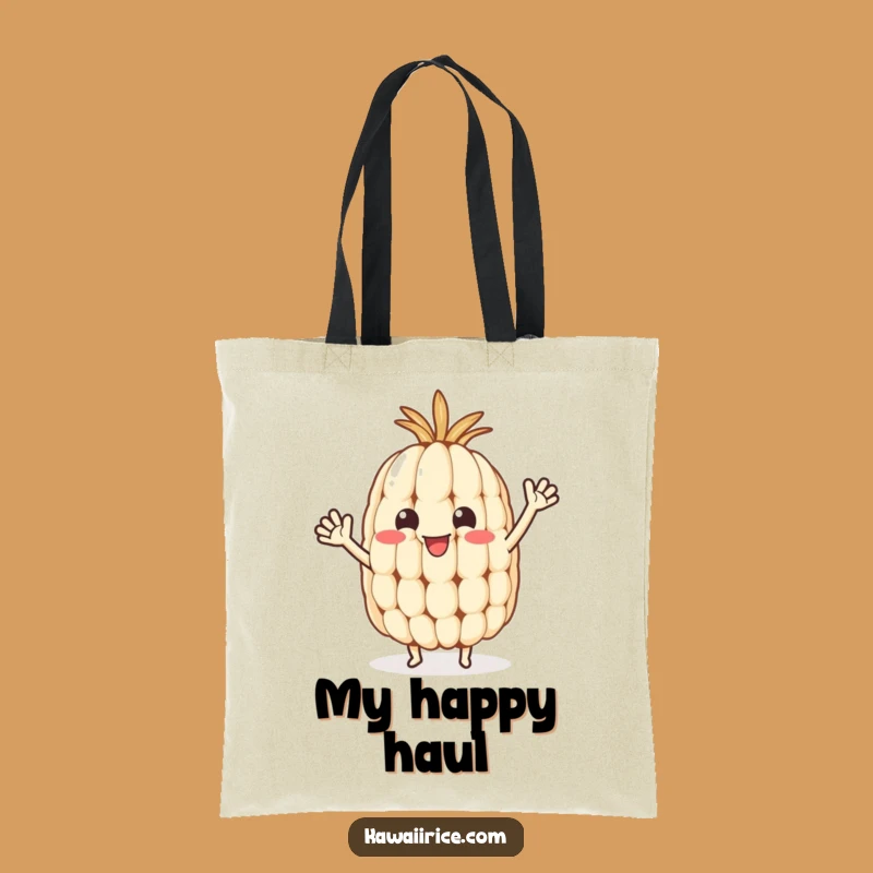 Funny Rice Grain Wave Tote Bag - Cute Character Carryall for Your Essentials